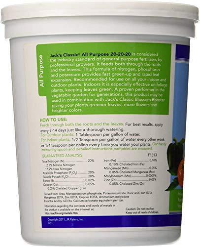 Jack's Classic All Purpose 20-20-20 Water Soluble Plant Food (1.5lbs) - Jack's Nutrients - Happy Hydro