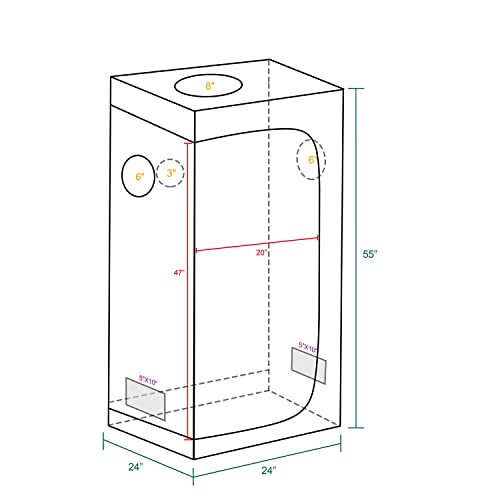 MARS HYDRO 2x2 Grow Tent, 24"x24"x55" - MARS HYDRO - Happy Hydro