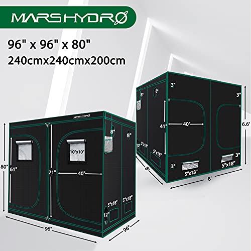 MARS HYDRO 8x8 Grow Tent, 96"x96"x80" - MARS HYDRO - Happy Hydro