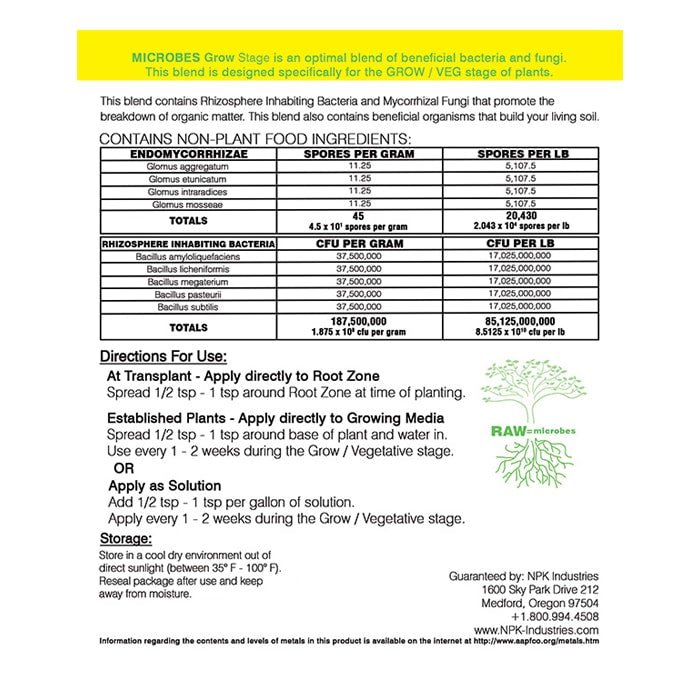 Microbes for Grow Stage by NPK Industries - NPK Industries - Happy Hydro