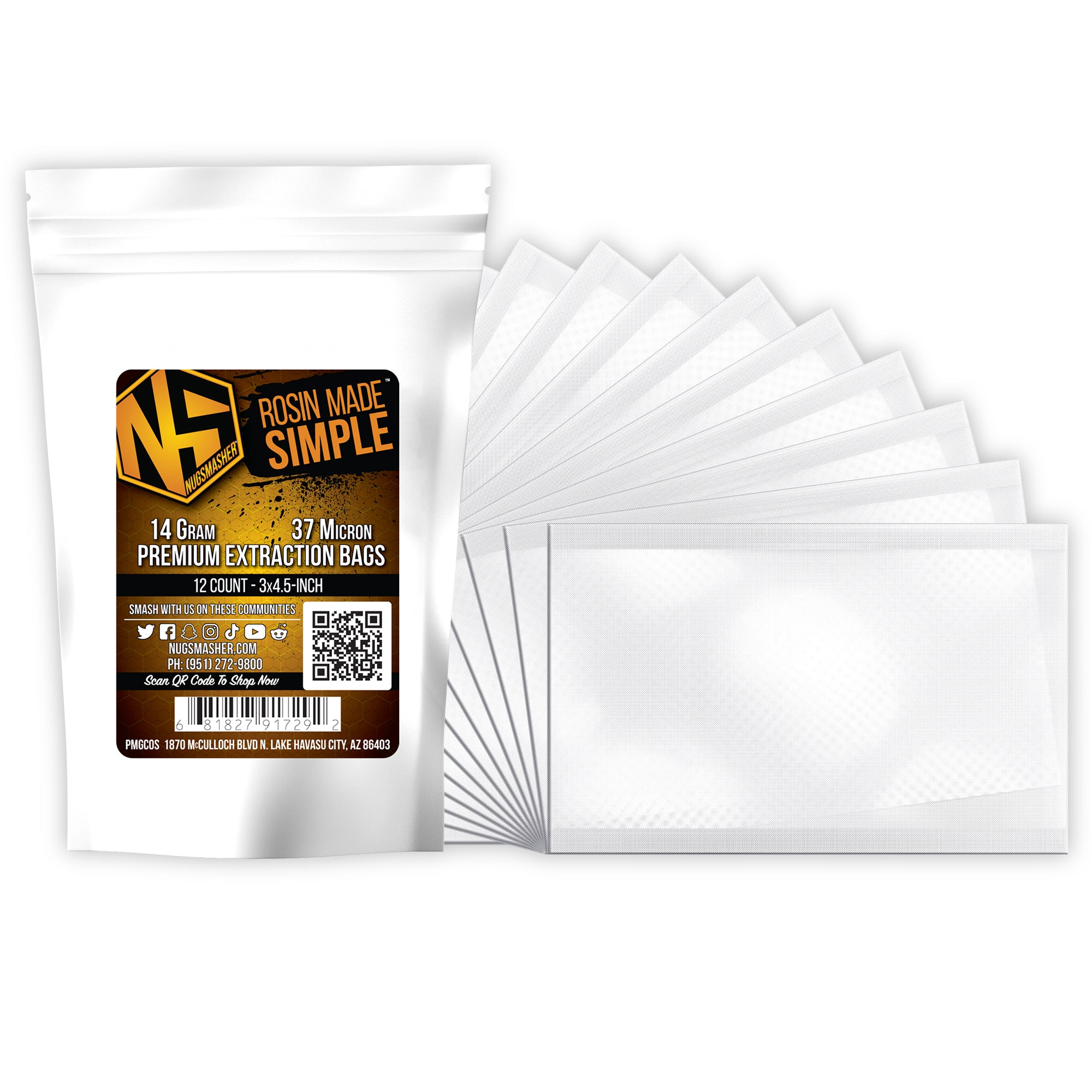 Nugsmasher 14 Gram Rosin Press Extraction Bag Kit