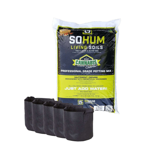 Sohum Living Soil (1.5CF) & 3-Gallon Pots (5) - Sohum - Happy Hydro