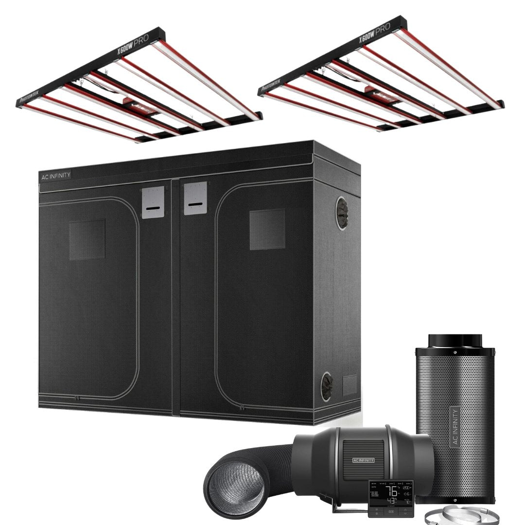 The Essentials' Grow Kit PhotonTek 600W PRO LED Light AC Infinity Tent & Ventilation 5’ x 10’ - Happy Hydro - Happy Hydro