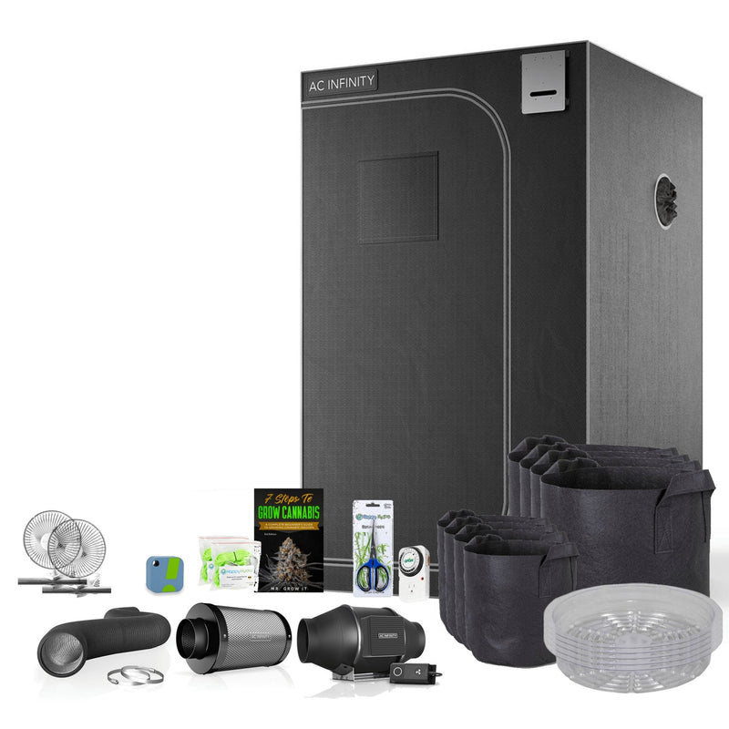 The Essentials Plus' AC Infinity Tent & 4 Inch Ventilation 4' x 4' - Happy Hydro - Happy Hydro