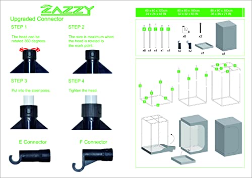 Zazzy 2X2 Grow Tent 24"x24"x48" - Zazzy - Happy Hydro